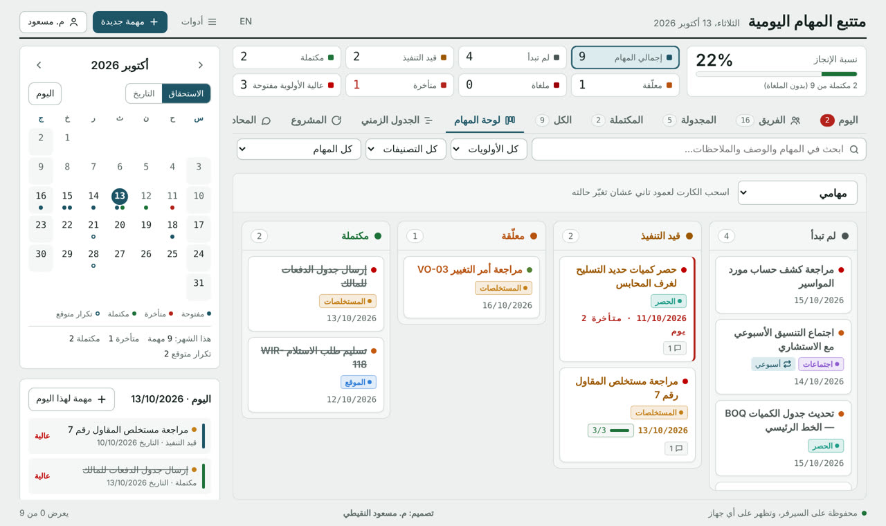 لوحة المهام Kanban